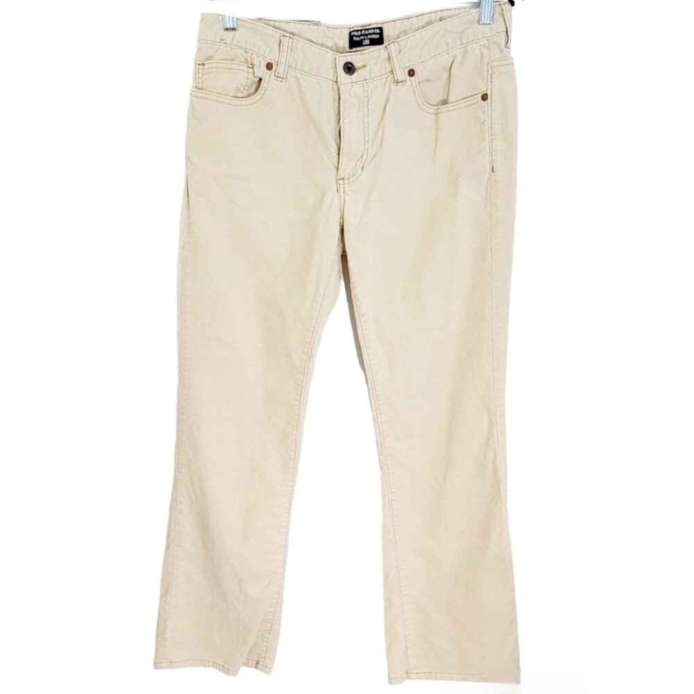 Polo Jeans Co Ralph Lauren Womens Beige Corduroy Pants Flat Front Size 10X32